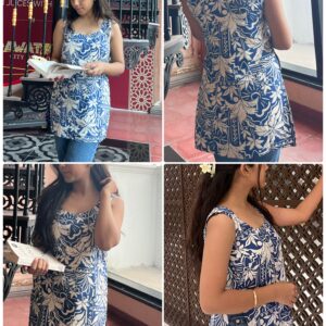 Aisha-Urban Blue Handblock Cotton Kurti