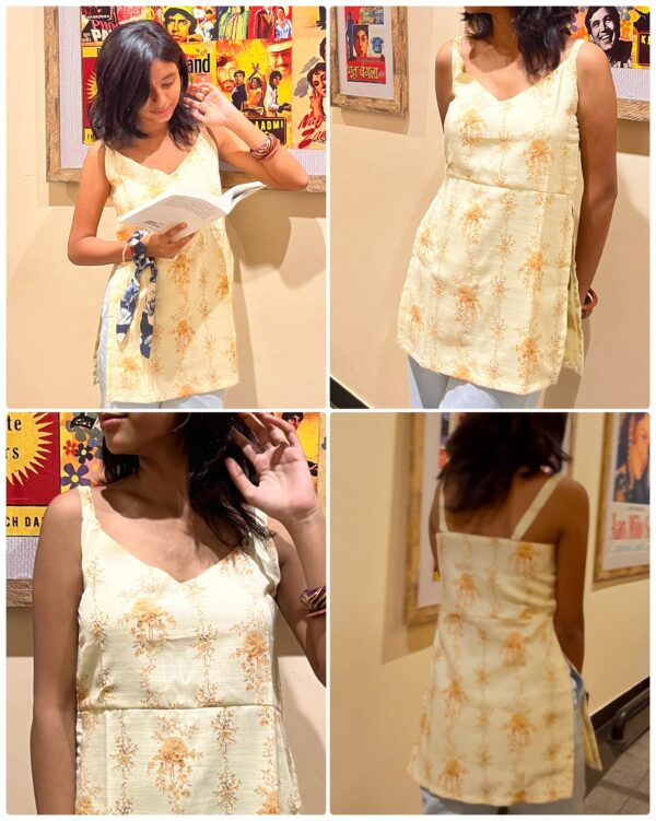 Poonam - Soft Yellow Kurti for Puja and Festive Occasions