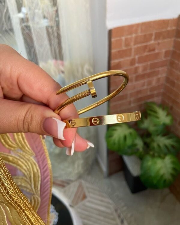 Luxury 18k Gold Plated Bracelet Combo for Women | Screw & Nail Design |  Anti-Tarnish - Image 3