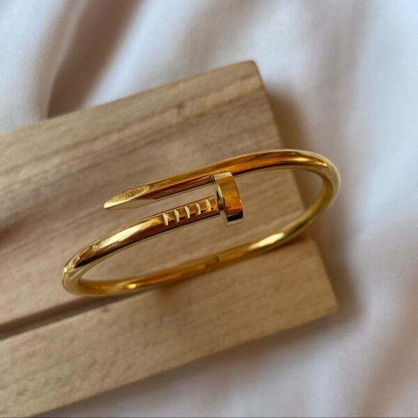 Golden Nail Bracelet for Women | Luxury Waterproof & Anti-Tarnish Design - Image 2