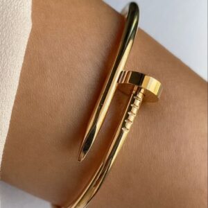 Golden Nail Bracelet for Women | Luxury Waterproof & Anti-Tarnish Design