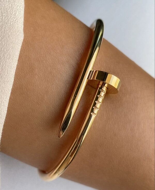 Golden Nail Bracelet for Women | Luxury Waterproof & Anti-Tarnish Design