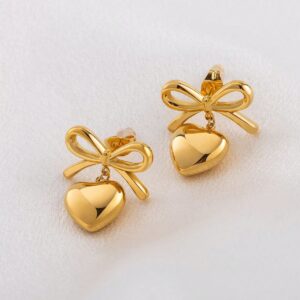 Bow Heart Earrings