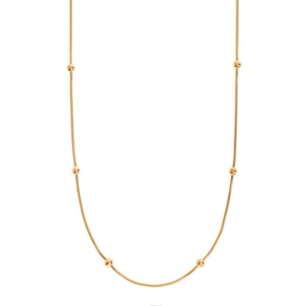 Minimalist Gold-Plated Beaded Chain Necklace - Image 3