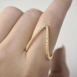 18K Gold Plated Double Band CZ Ring