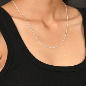 925 Sterling Silver Minimalist Snake Chain Necklace