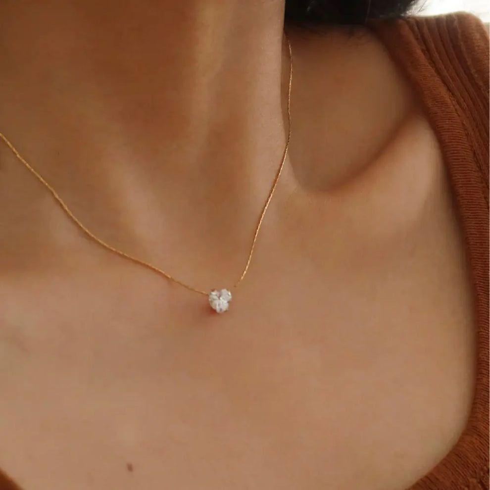 Elegant Solitaire Diamond Pendant Necklace - Image 3