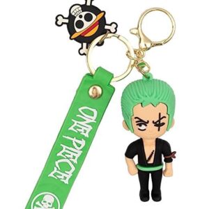 One Piece Zoro Keychain – Roronoa Zoro with Green Strap