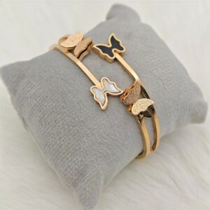 Rose Gold Butterfly Bracelet – Elegant Bangle Style