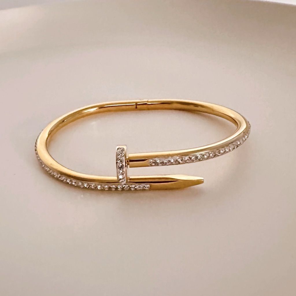 18K Gold Plated Nail Bracelet – Modern Bangle