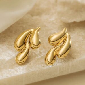 18K Gold-Plated Molten Droplet Sculpt Stud Earrings