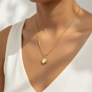 Golden Minimal Coin Pendant