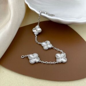 Silver Clover Charm Bracelet