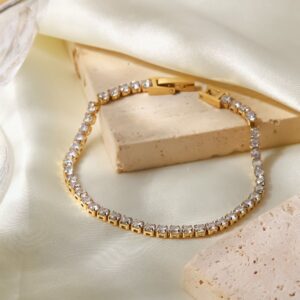Gold Crystal Tennis Bracelet