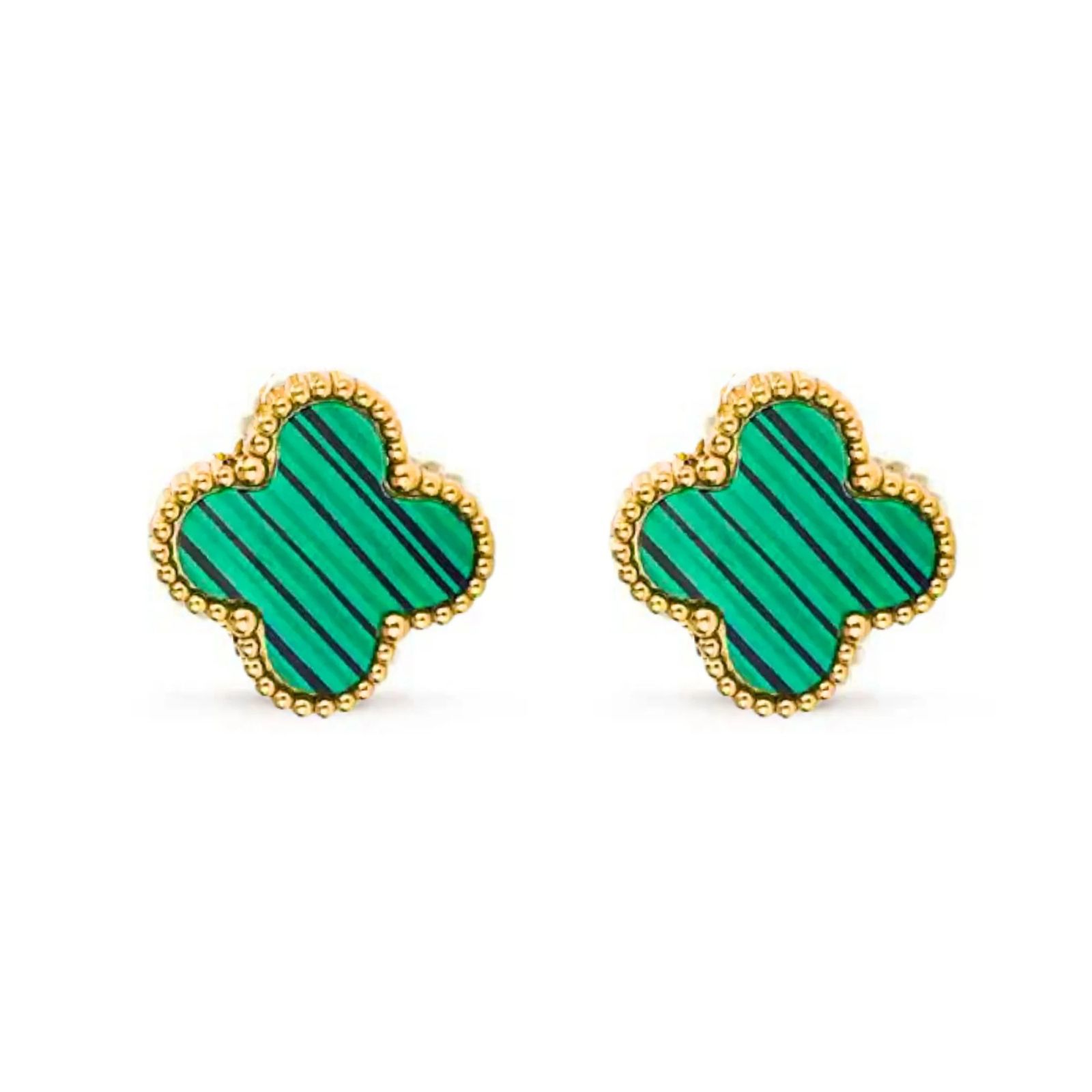 Green Clover Stud Earrings