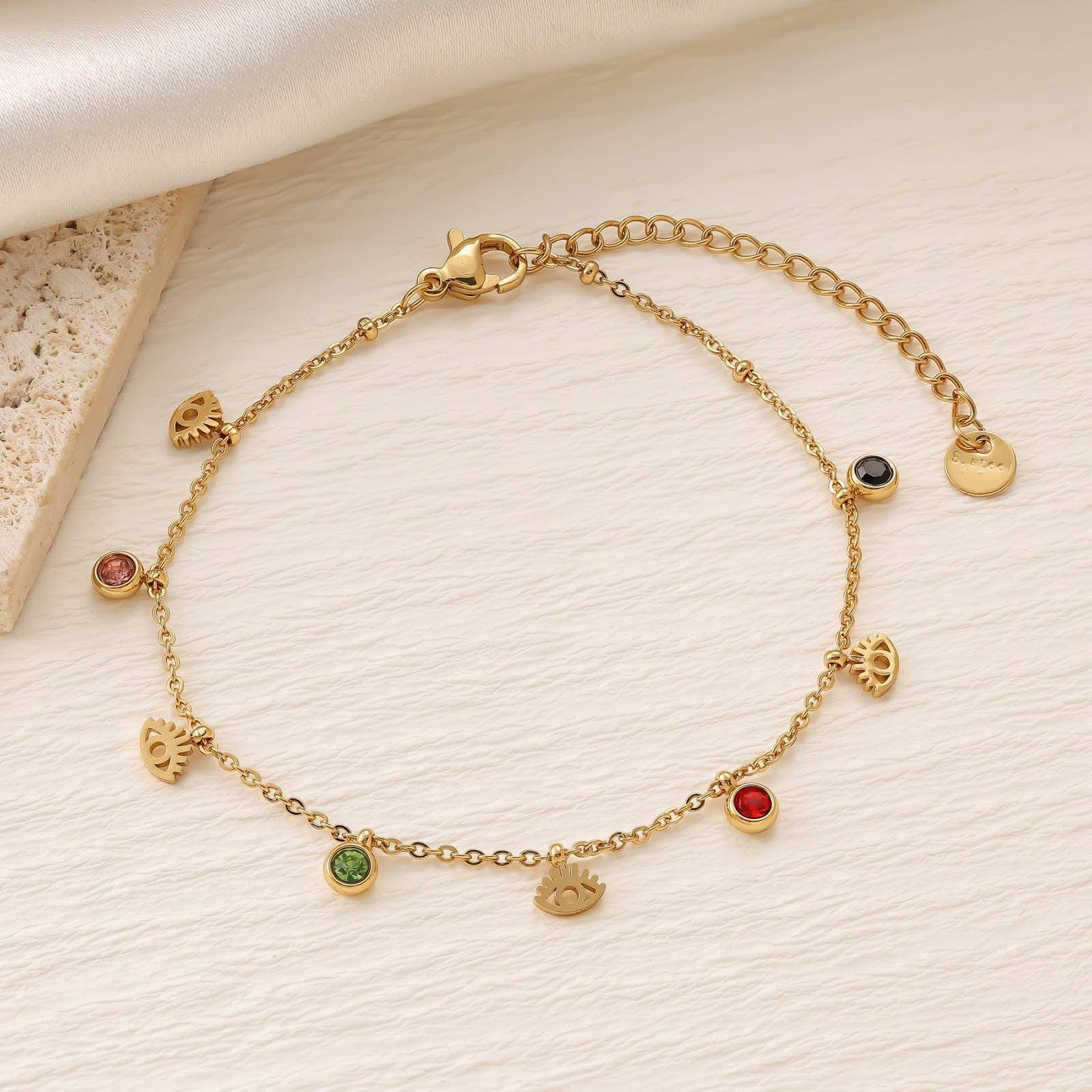 Evil Eye Charm Anklet - Image 2
