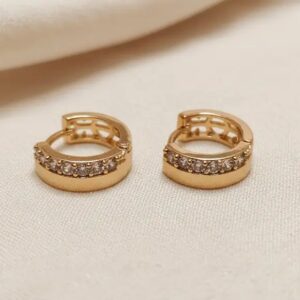 18K Gold Plated Crystal Mini Hoop Earrings