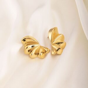18K Gold Plated Sculpted Butterfly Studs