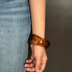 Amber Gloss Wide Resin Bangle