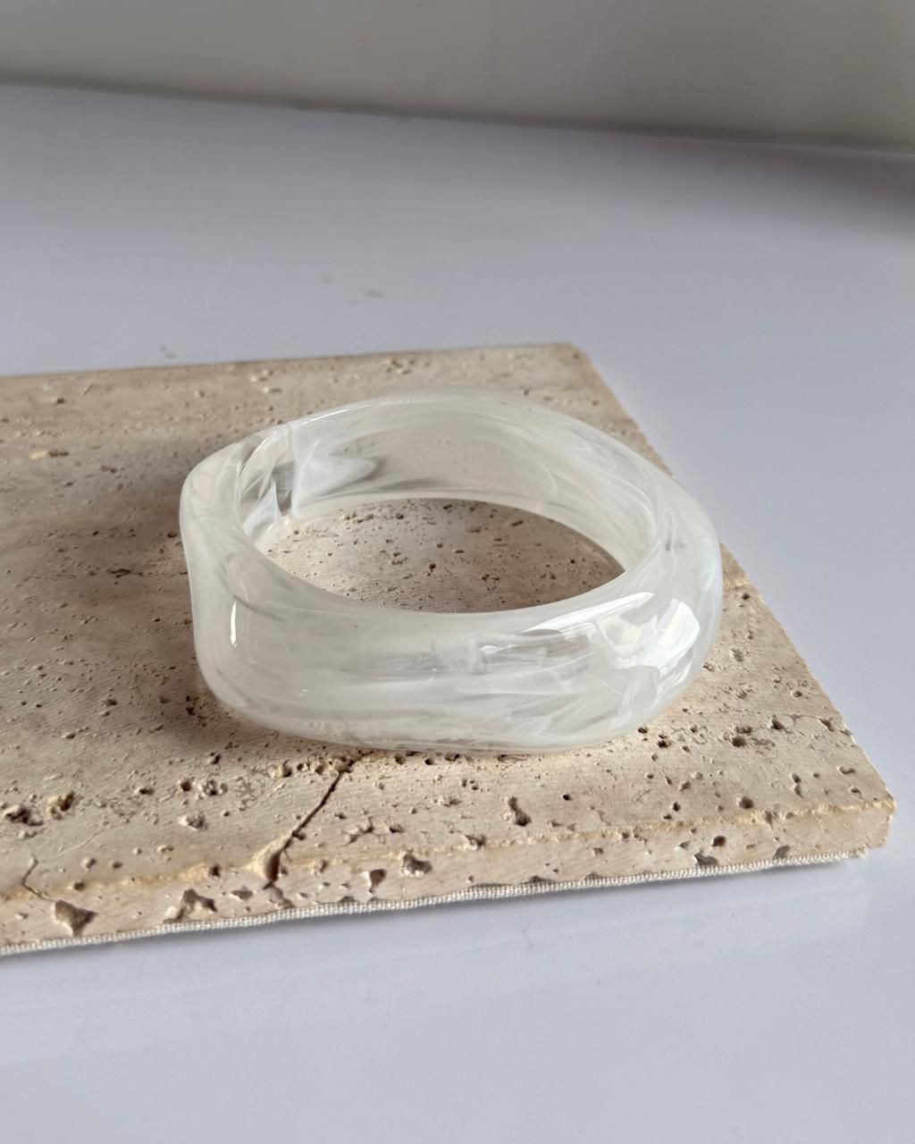 Ivory Cloud Resin Bangle
