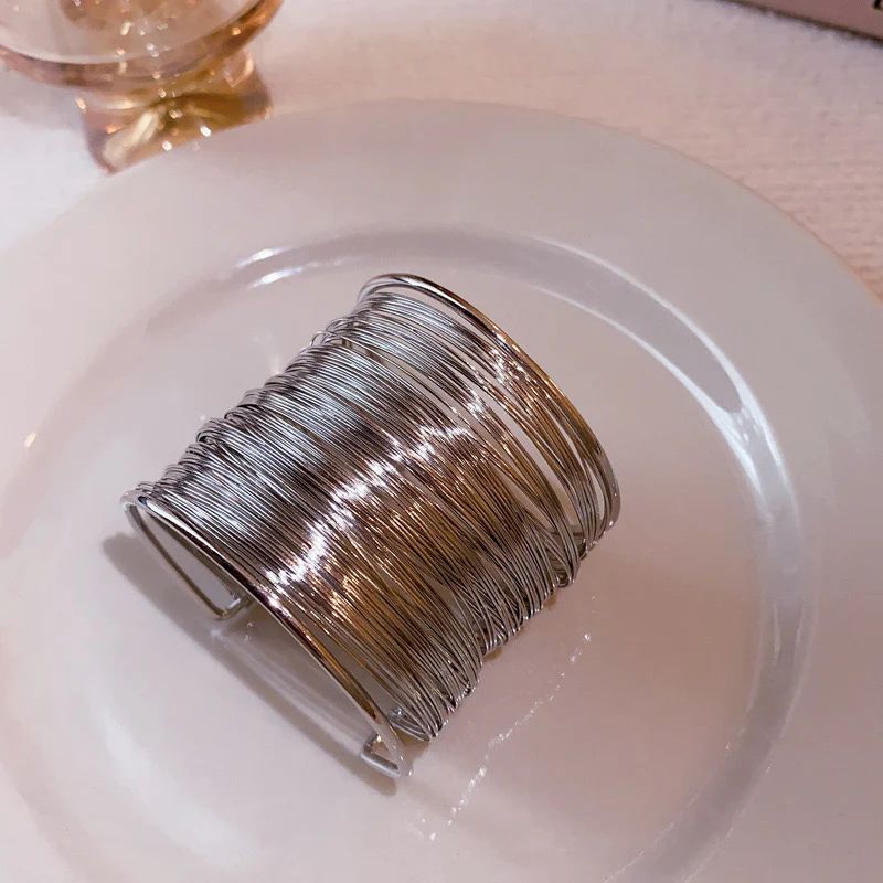 Elegant Silver Stack Bracelet - Image 2