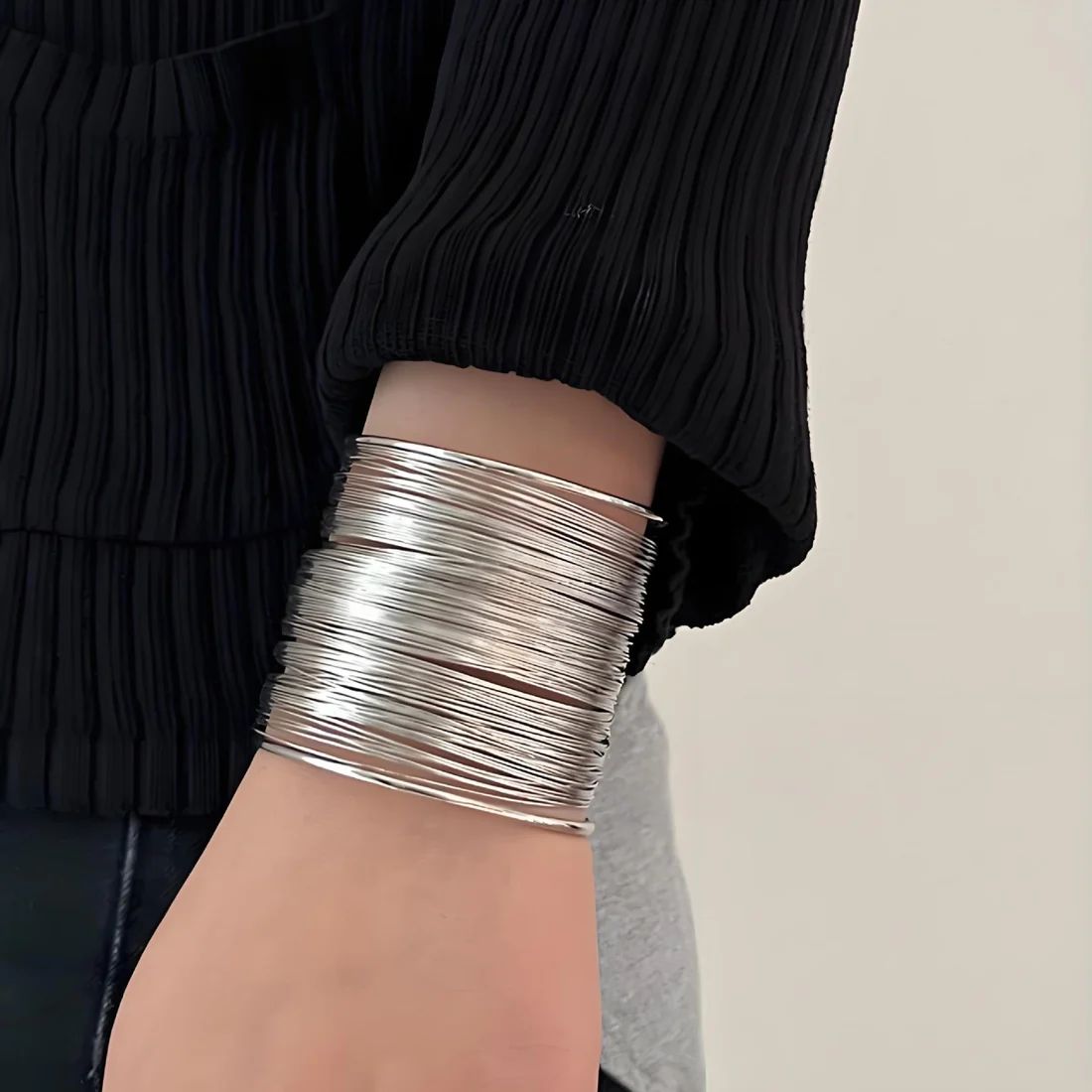 Elegant Silver Stack Bracelet