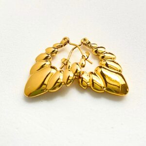 Gold Sculpted Hoop Earrings