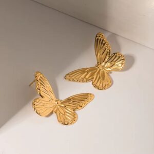 Gold Butterfly Stud Earrings