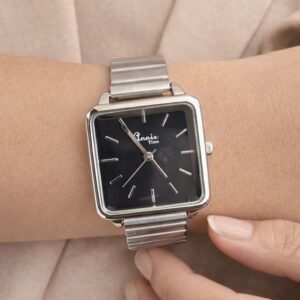 Elegant Silver Square Quartz Watch for Women