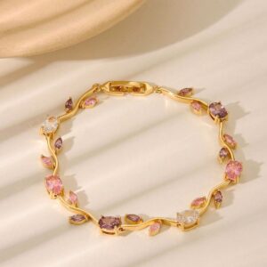 Elegant Gold-Plated Multi-Stone Bracelet