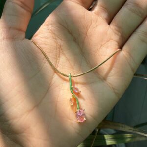 Pink Bloom Tulip Necklace