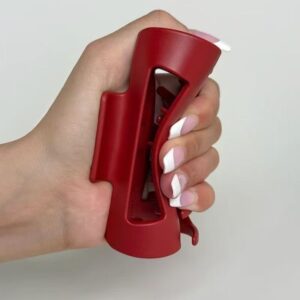 Bendable Claw Clip for Women – Matte Hair Claw Clip (Red & Black)