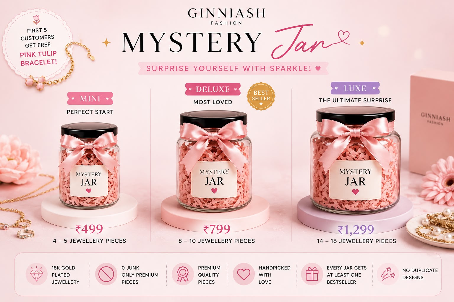 Mystery Jewelry Jar – Surprise Jewelry Box | Premium Mystery Jar for Women