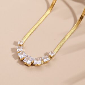 White Crystal Necklace for Women